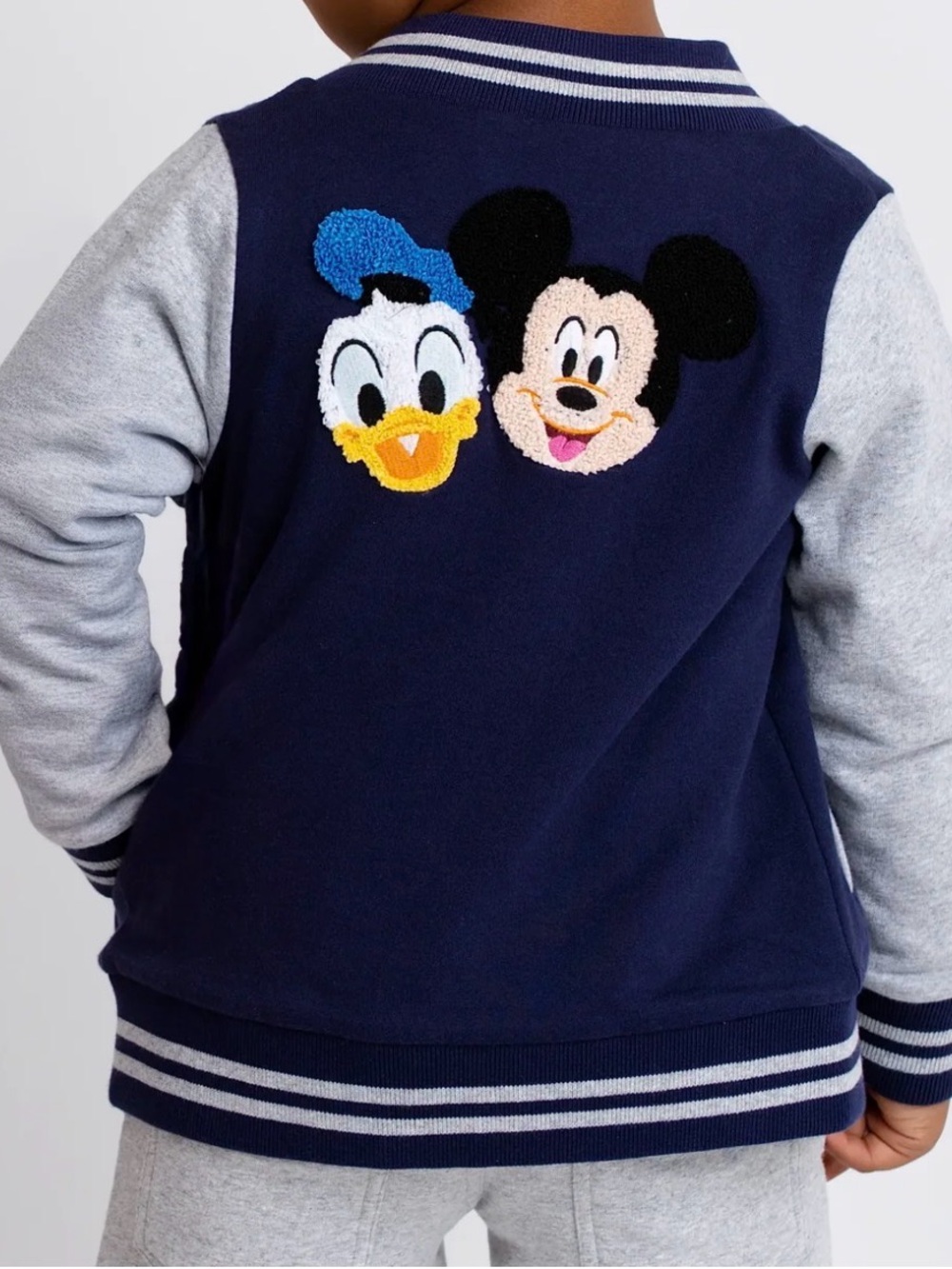 Monica+Andy Bomber Jacket Mickey & Friends Organic Cotton Boys 3T Navy Gray